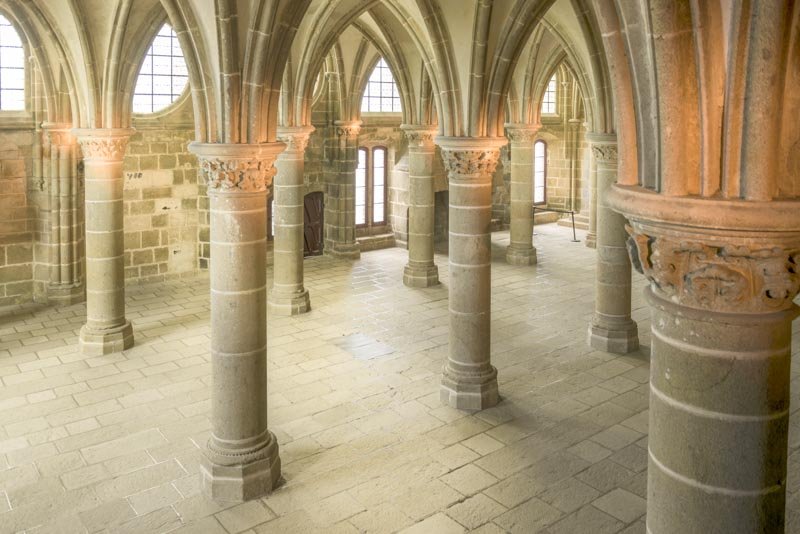 Inside the abbey of mont saint michel