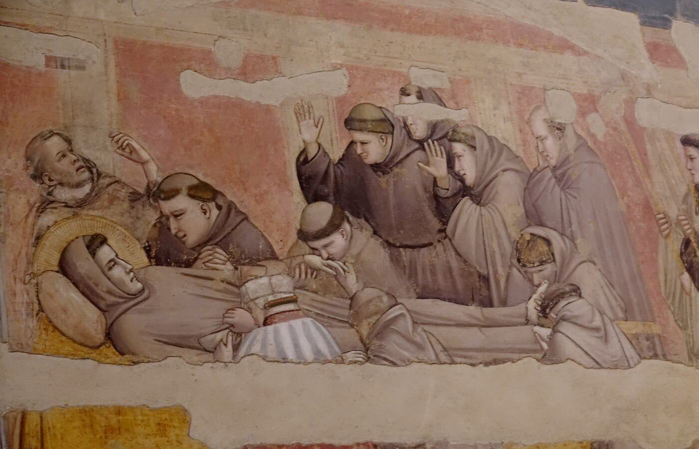 gli affreschi di giotto nella cappella bardi di santa croce, con le esequie di san francesco