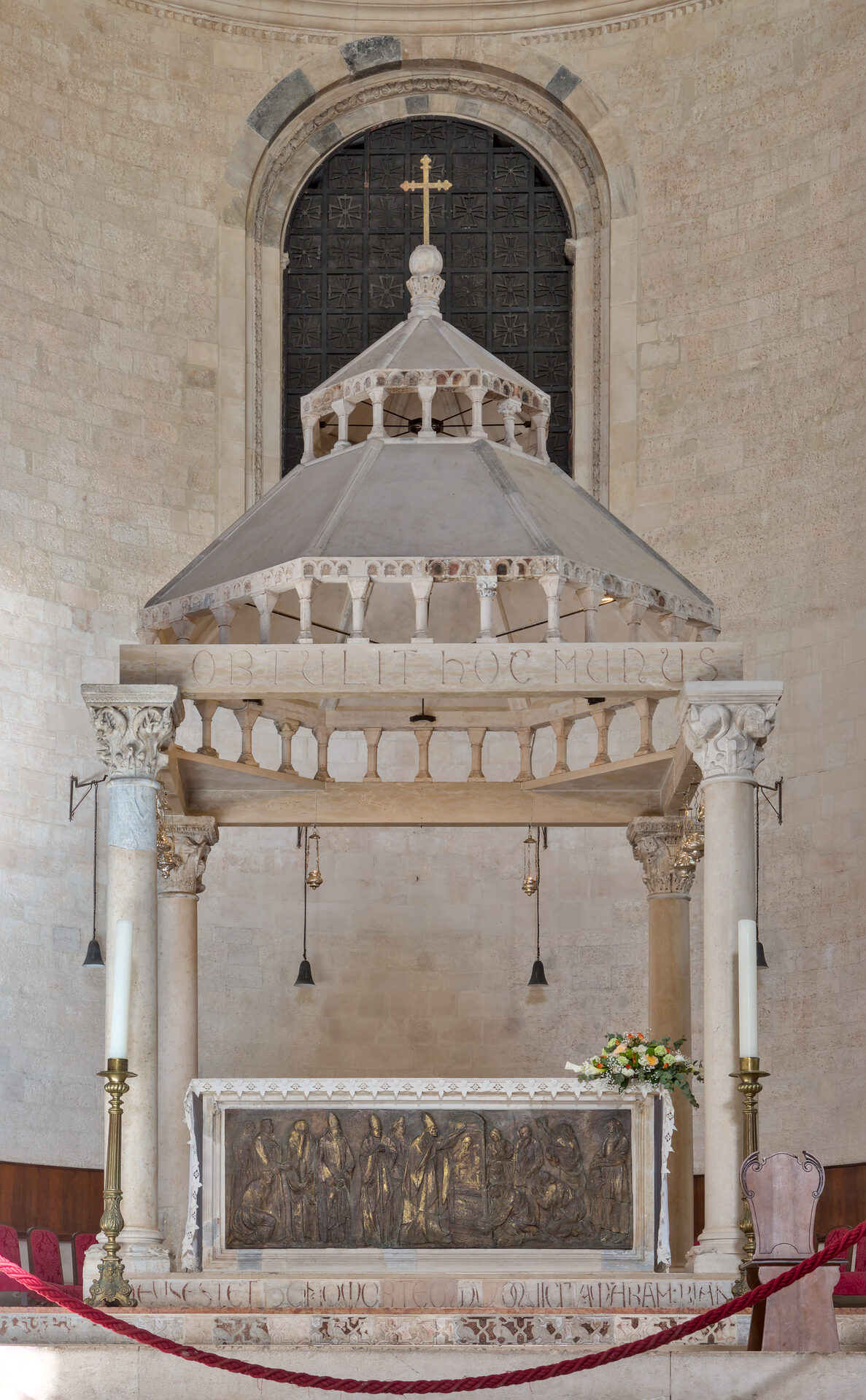 the ciborium over the high altar of the cathedral of san sabino in bari with its stepped canopy