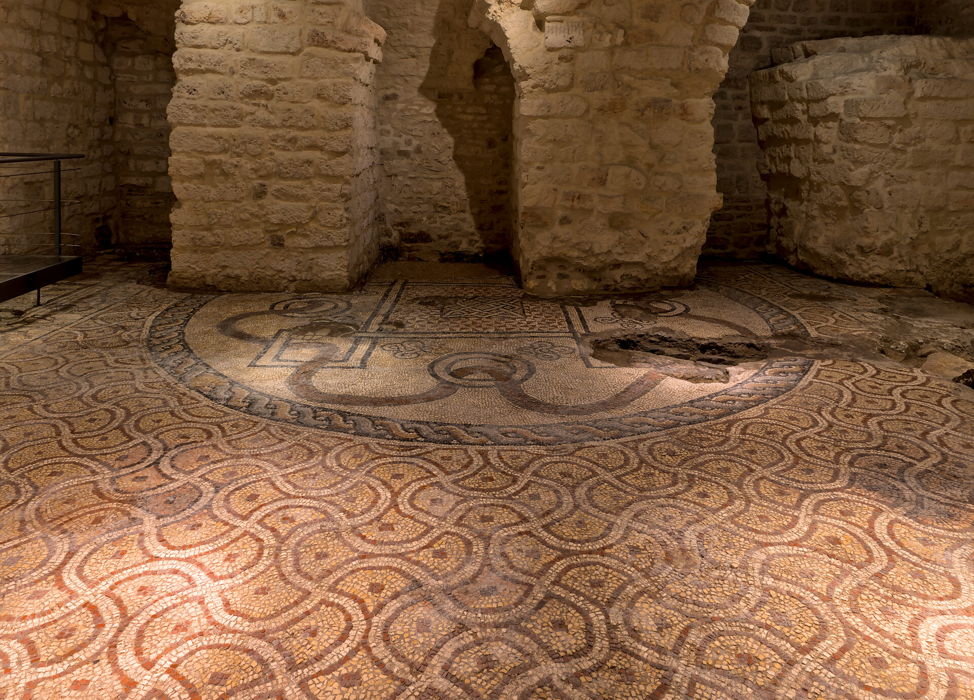 the mosaic floor of the early christian basilica in the succorpo of bari cathedral