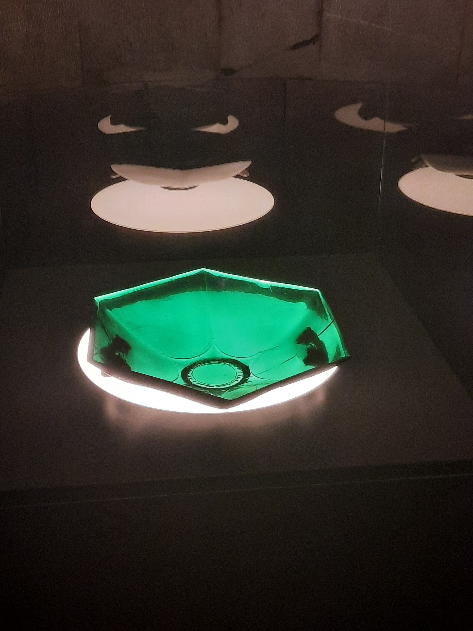 objects from the cathedral treasury displayed in a museum case