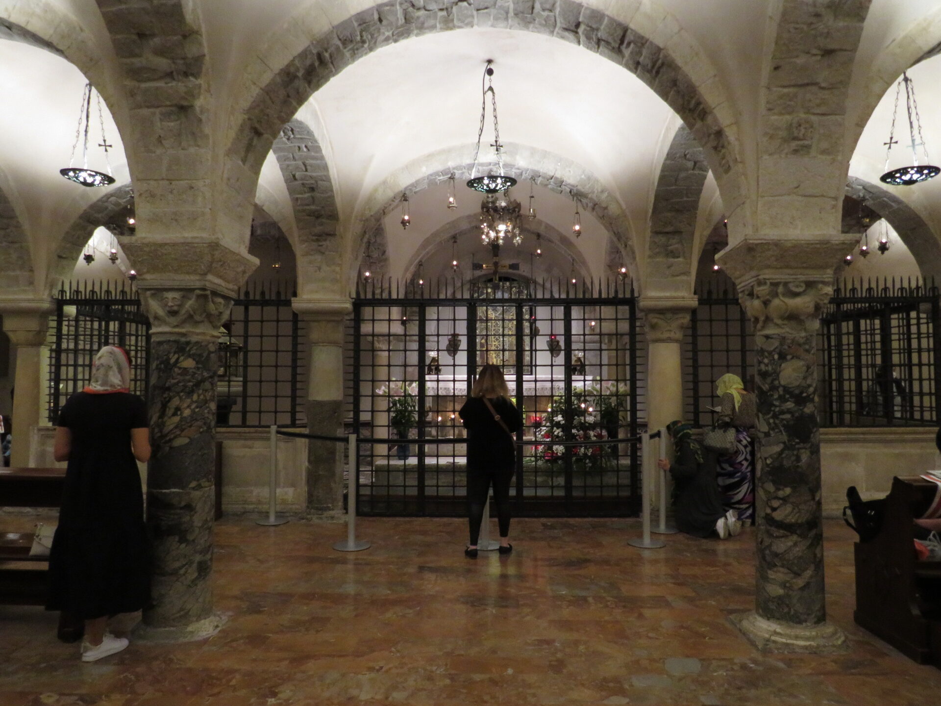 the crypt of the basilica of san nicola in bari with its reused columns and low vaults