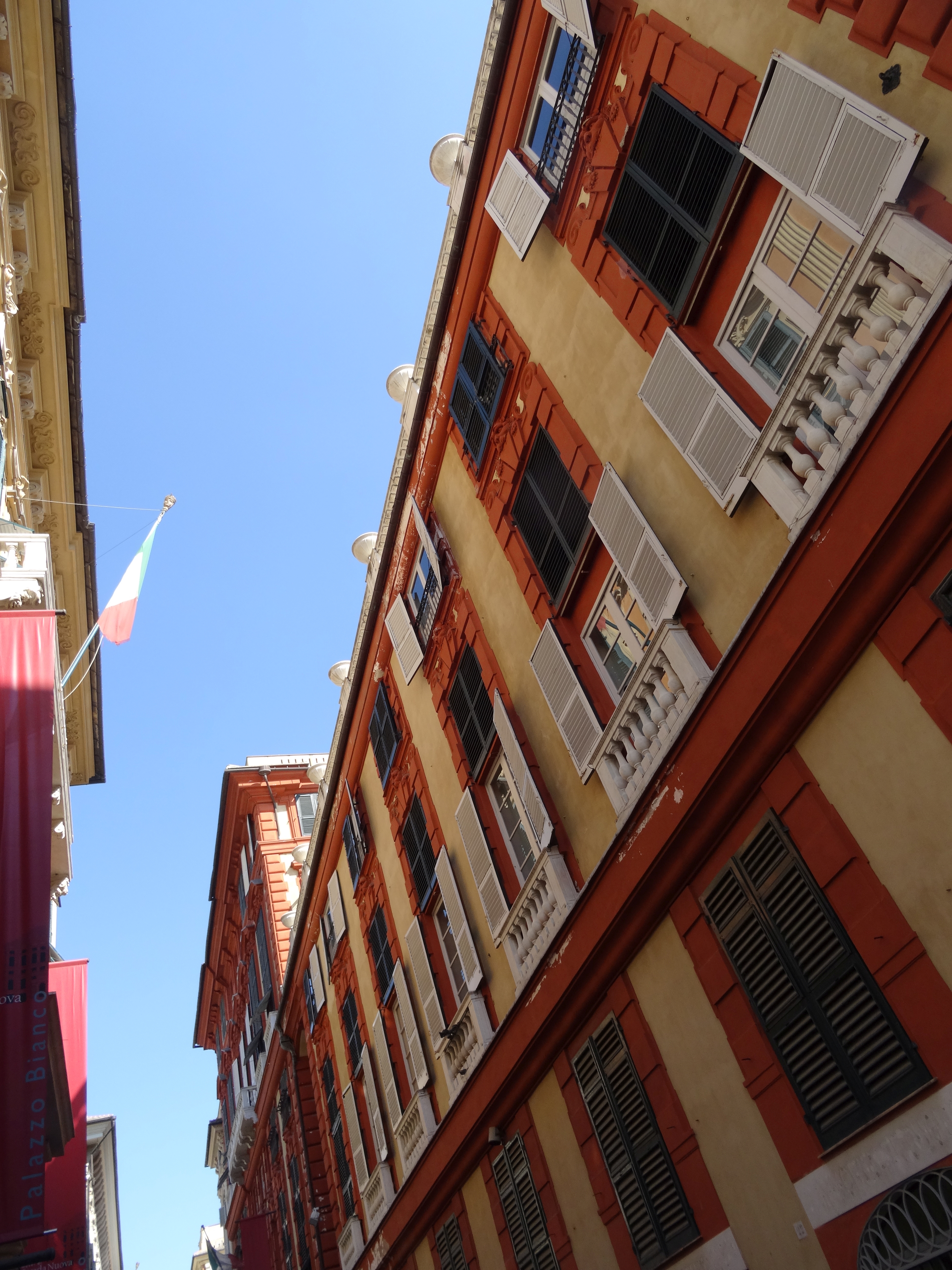 facade of palazzo rosso in via garibaldi in genoa