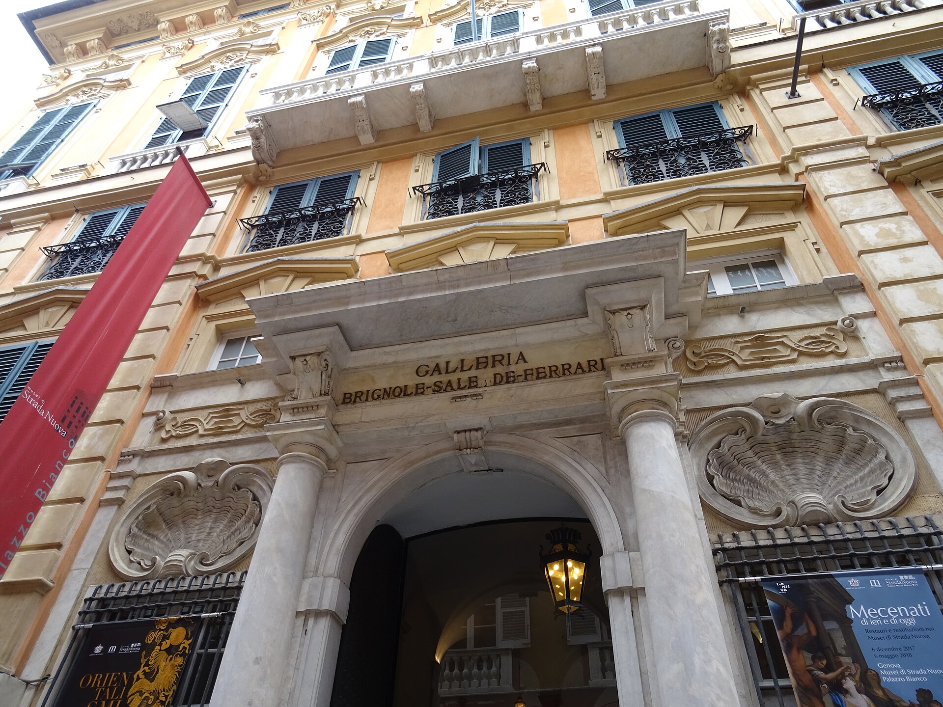 facade of palazzo bianco on via garibaldi in genoa