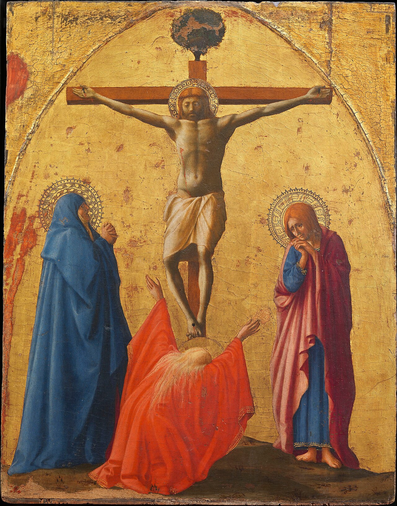la crocifissione di masaccio, cuspide del polittico di pisa, nel museo di capodimonte