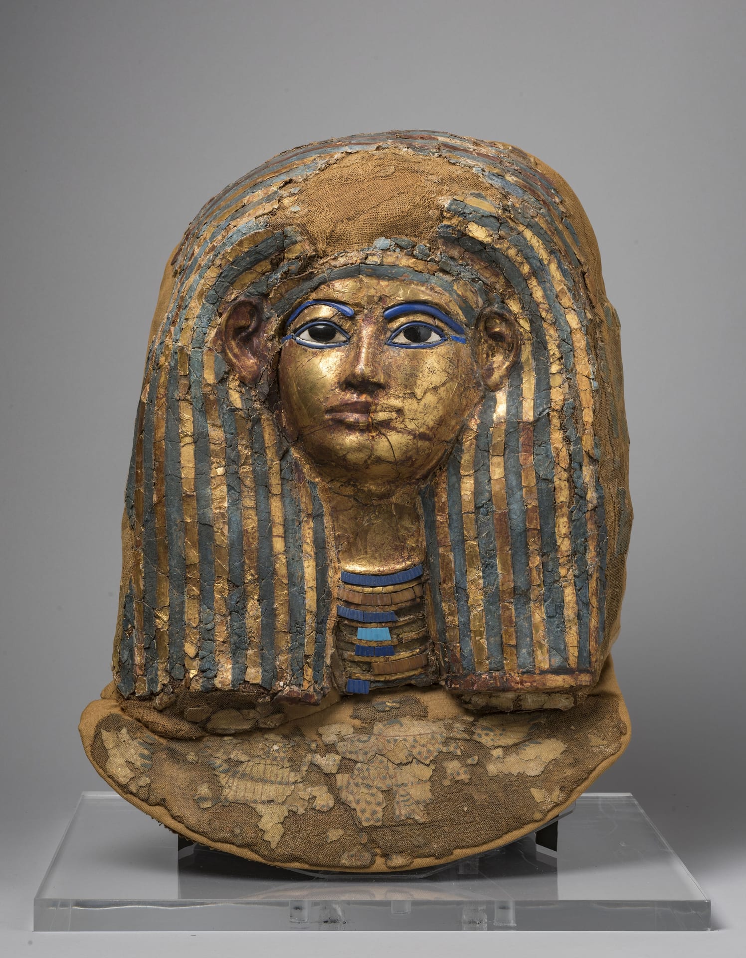the gilded funerary mask of merit from the intact tomb of kha and merit at the museo egizio in turin