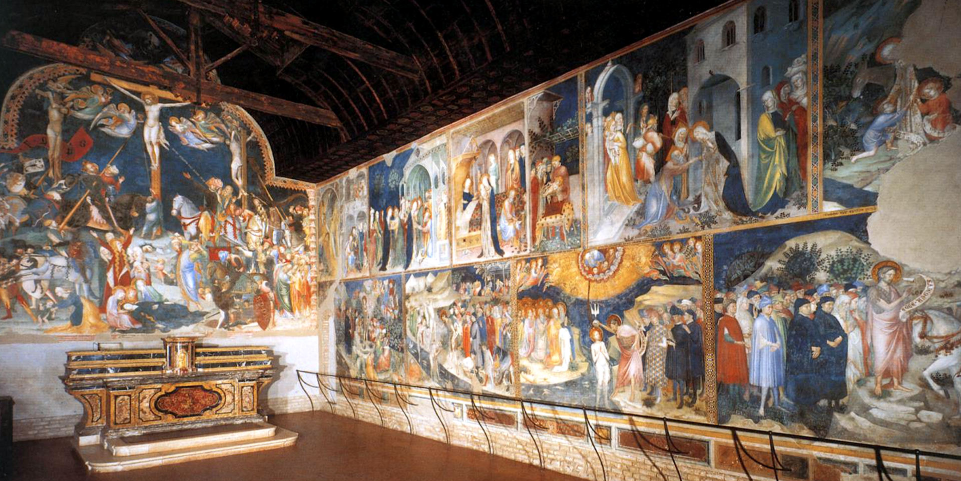 le cycle narratif de la vie du baptiste sur le mur de droite de l’oratoire de san giovanni à urbino