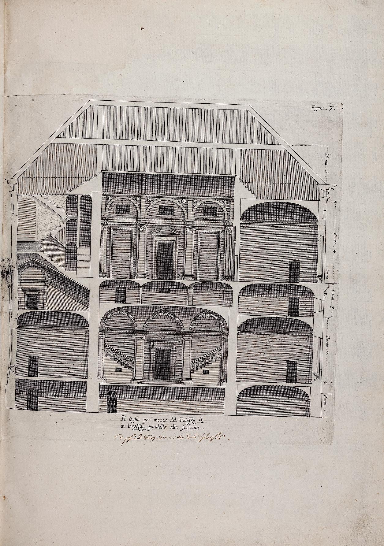 engraved plate from rubens palazzi di genova of 1622