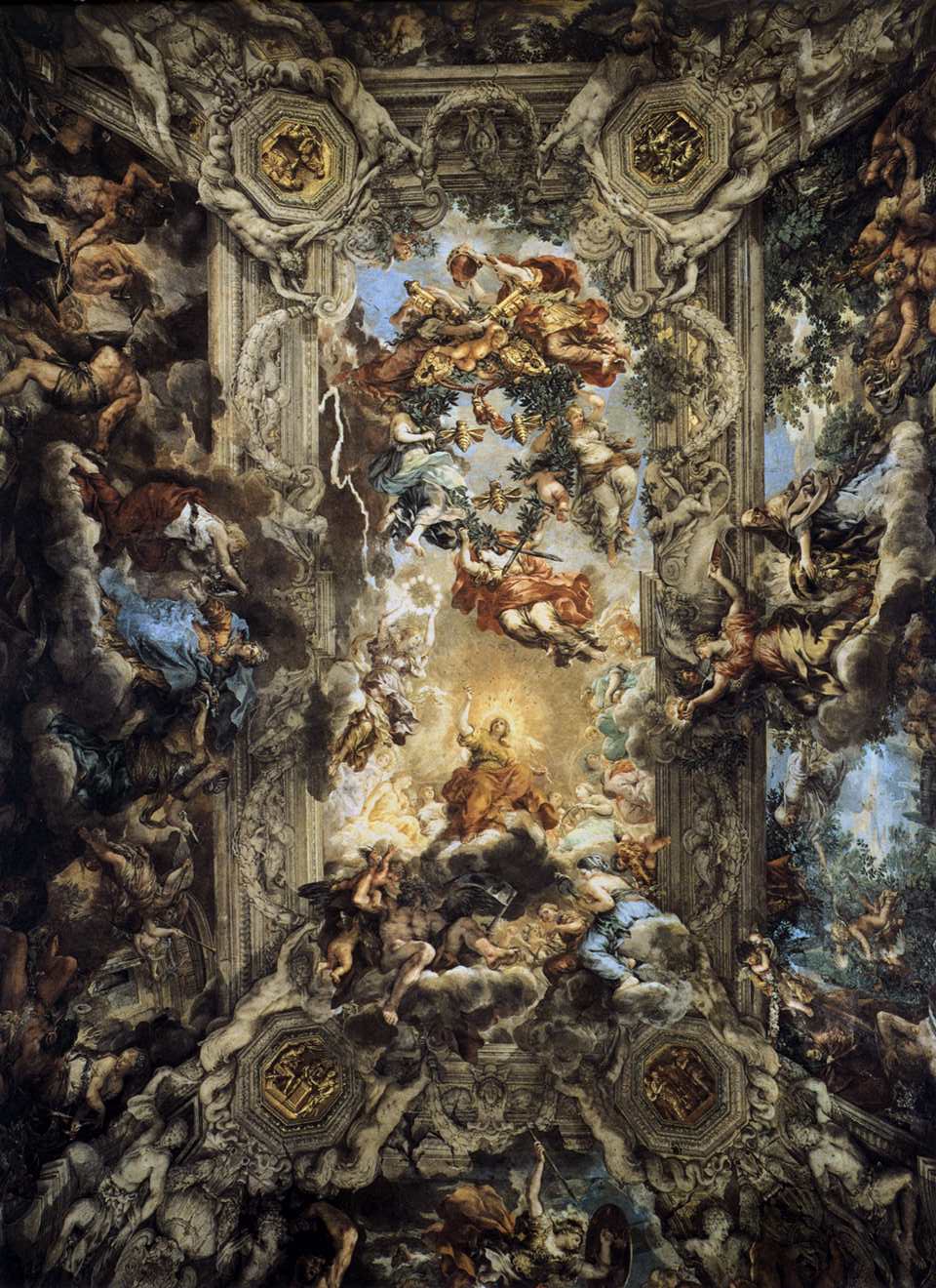 il Trionfo della Divina Provvidenza di Pietro da Cortona sul soffitto del salone di Palazzo Barberini