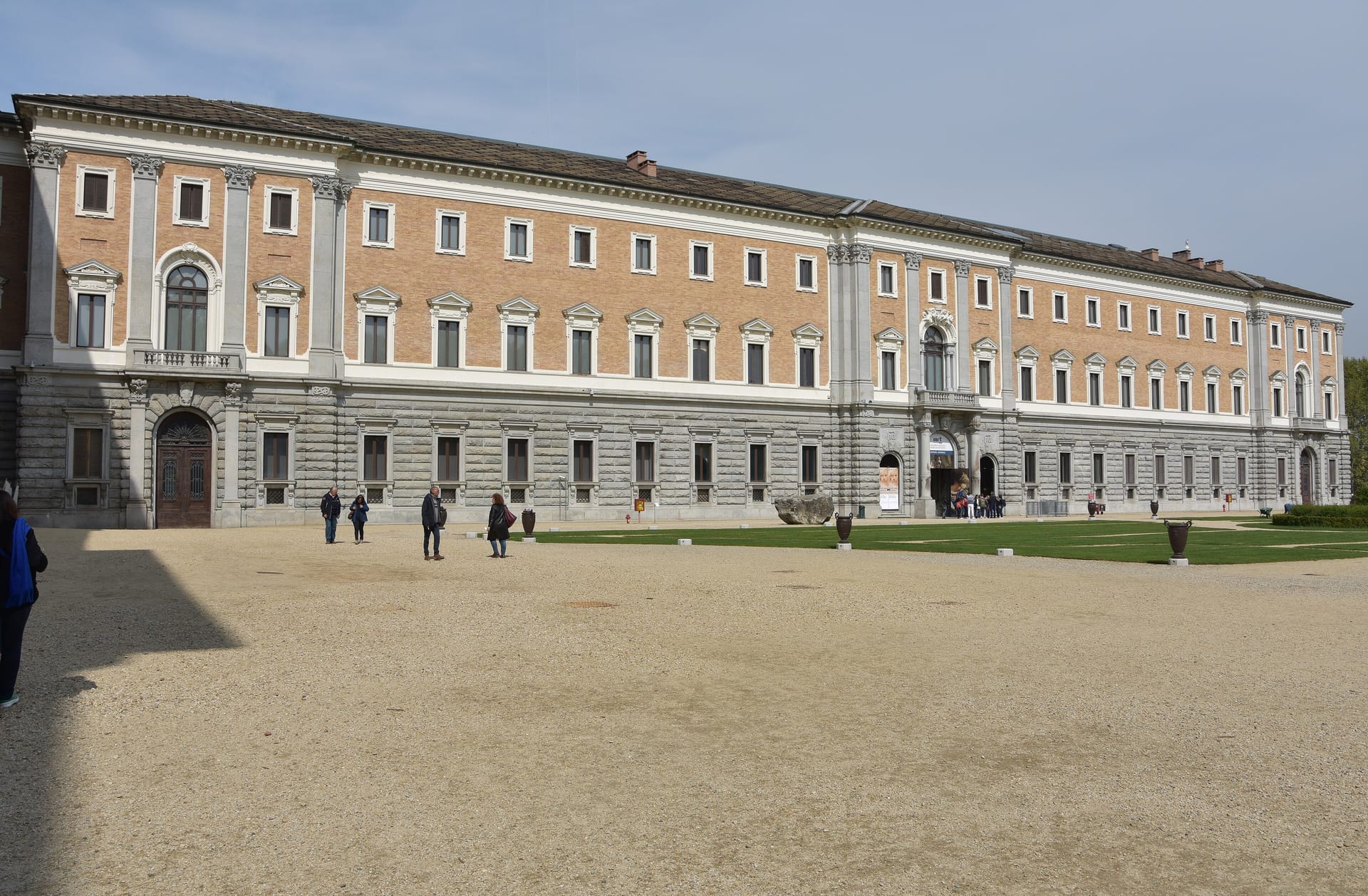 the manica nuova of the royal palace in turin, home of the galleria sabauda, seen from the gardens