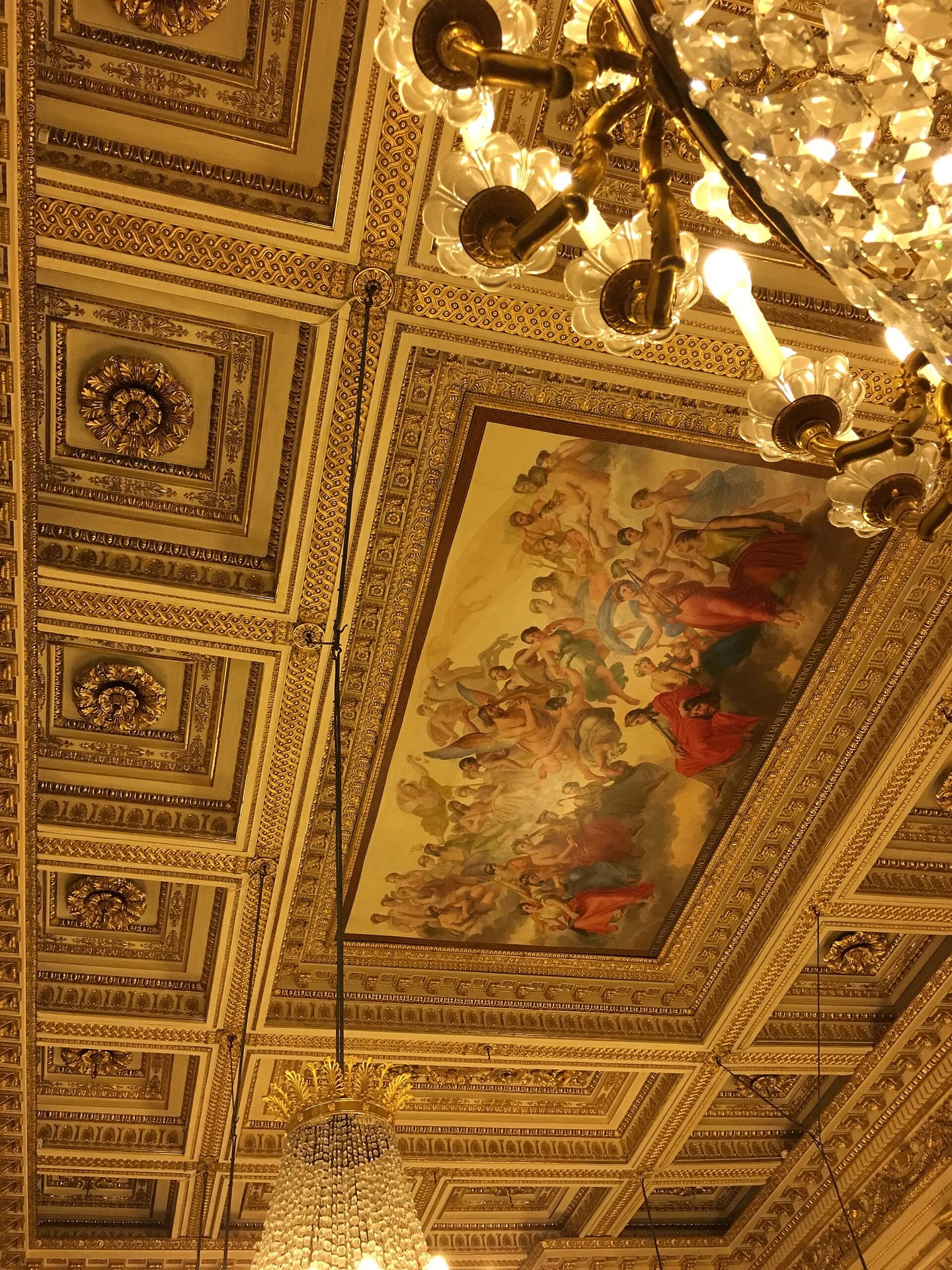 the ballroom by pelagio palagi at the royal palace in turin, with gilded corinthian columns and a decorated ceiling