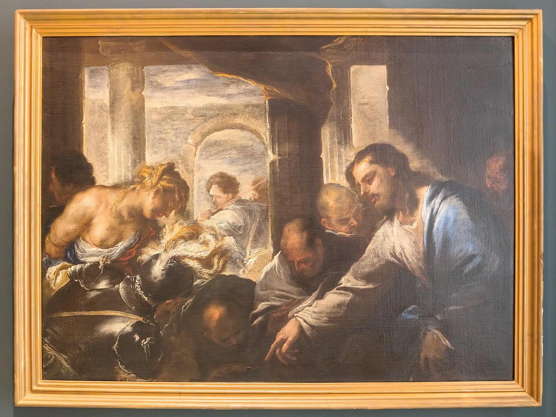 il dipinto di luca giordano con cristo e l adultera nella pinacoteca civica di reggio calabria