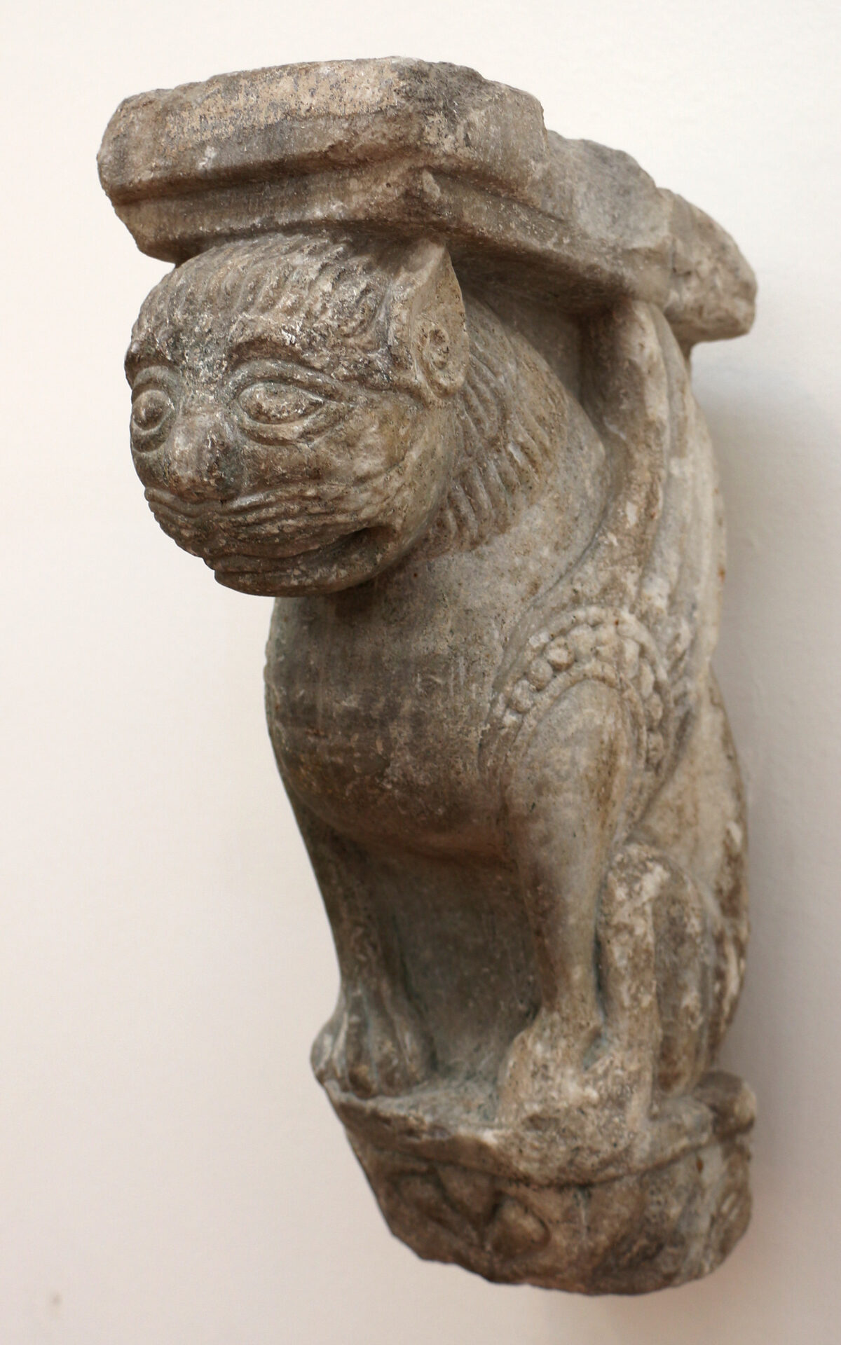 an eleventh century bracket capital with winged lions in the pinacoteca of bari