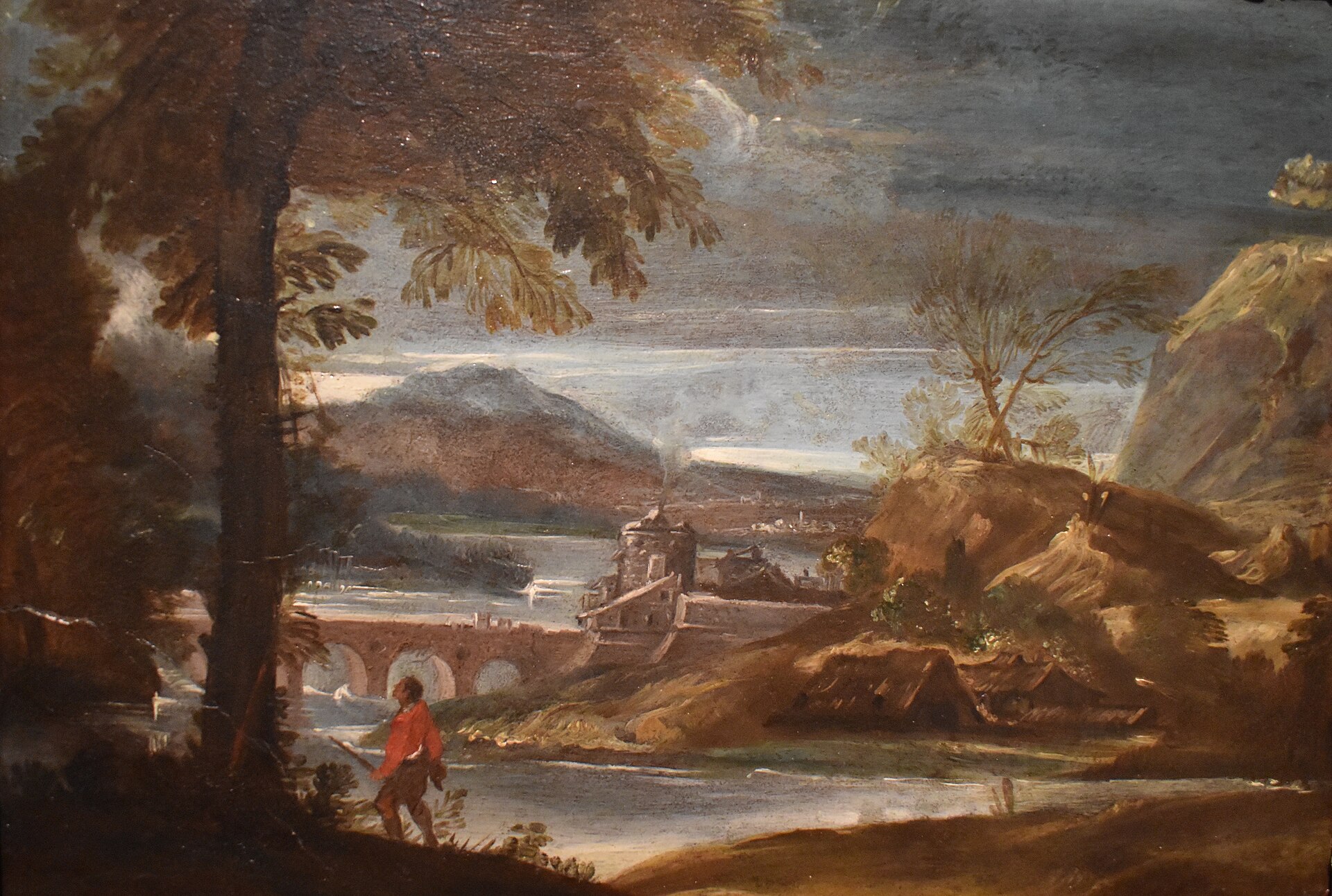 il paesaggio fluviale con cacciatore di annibale carracci nella pinacoteca di bologna