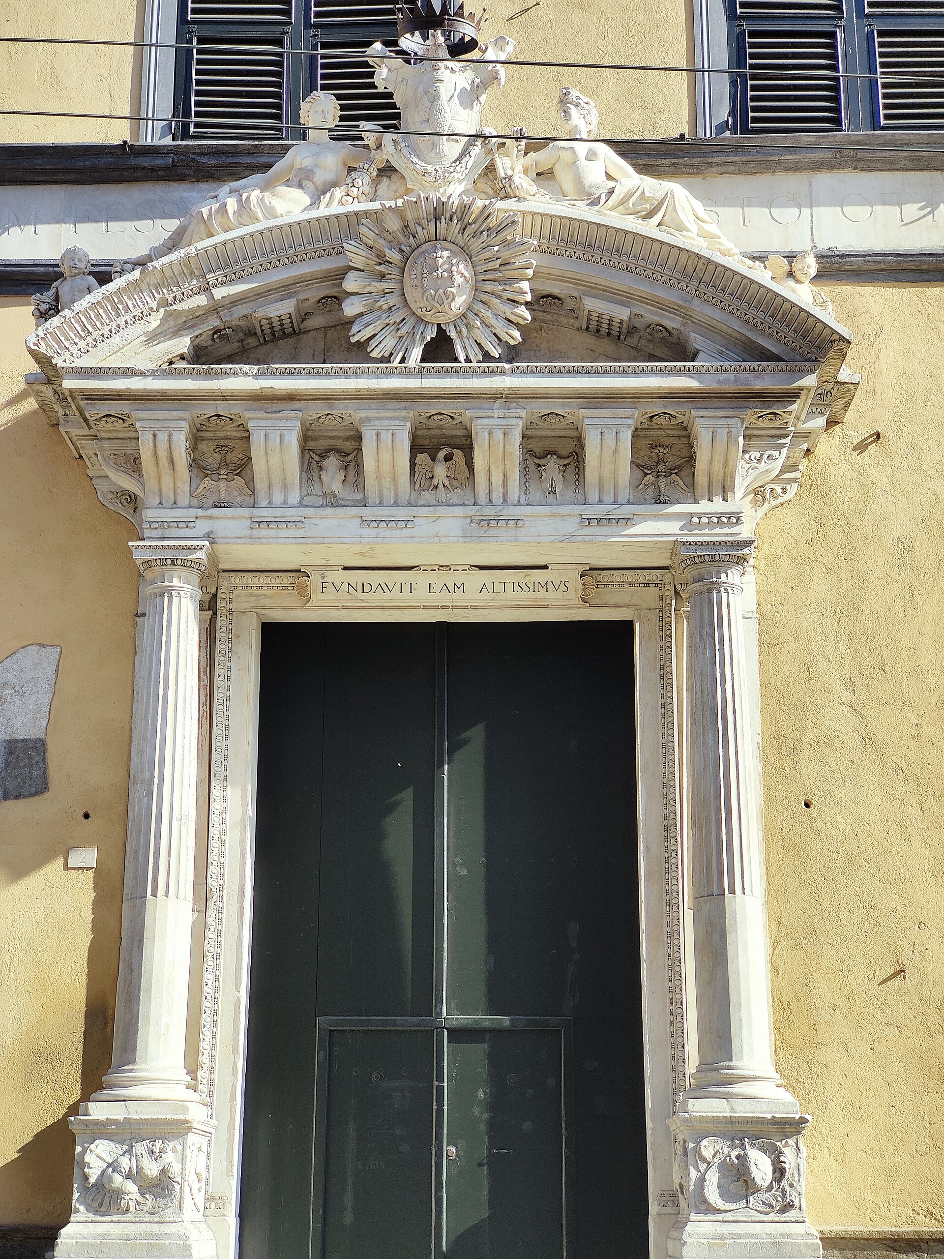 facade of the villa del principe in genoa with the garden towards the sea
