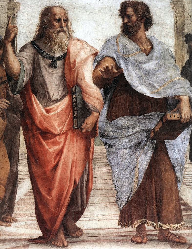 particolare di platone e aristotele