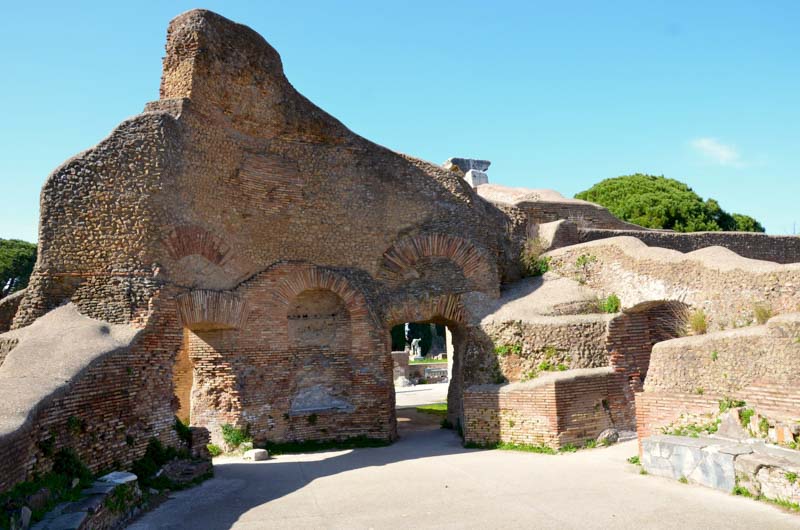 The theatre of Ostia Antica seen from afar