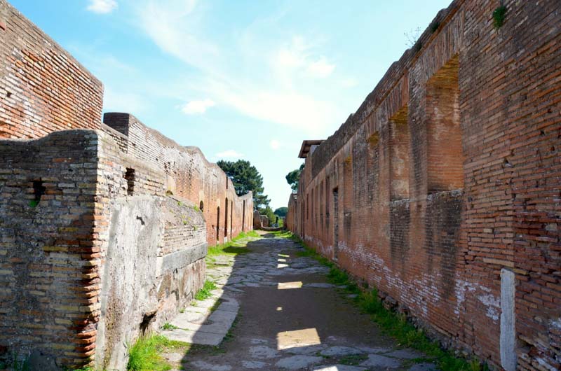 Inside one of the buildings of Ostia Antica