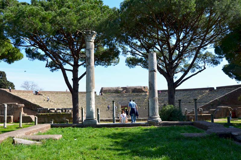 A glimpse of the archaeological park of Ostia Antica