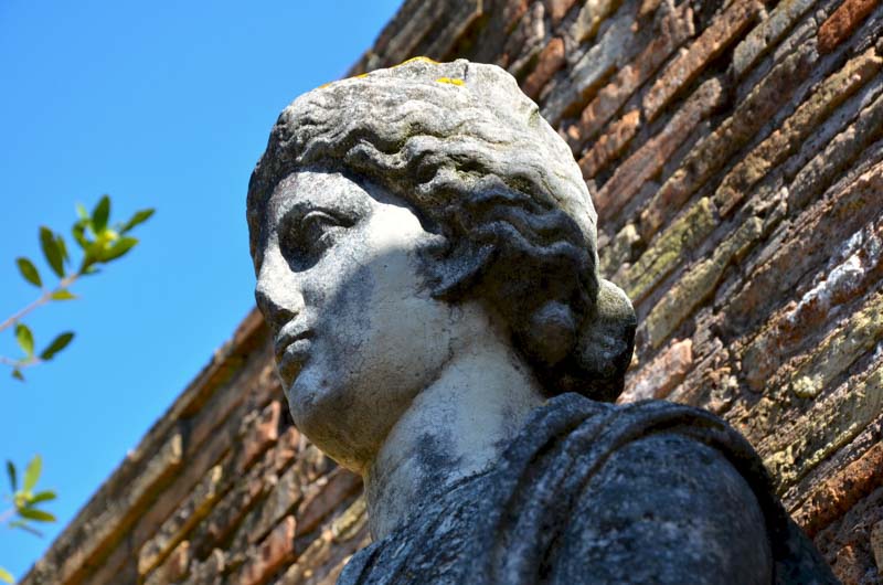 Detail of a statue in Ostia Antica