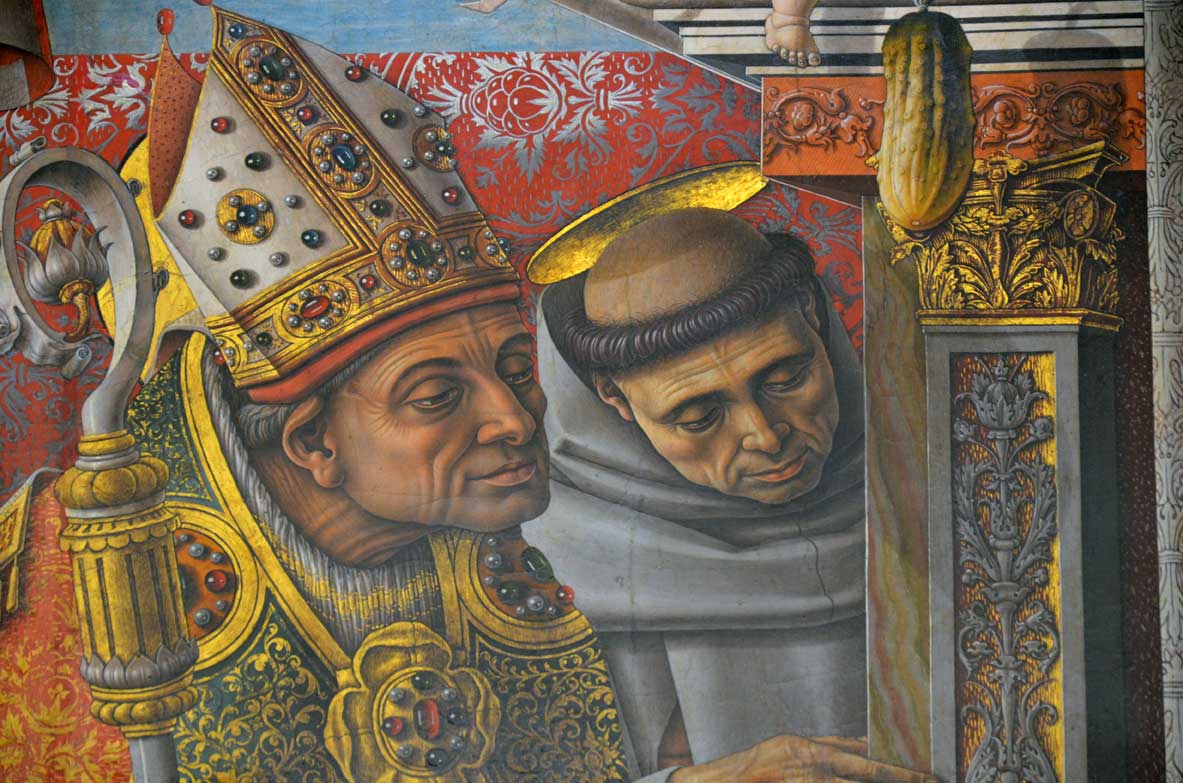 detail of crivelli's altarpiece at the gemäldegalerie