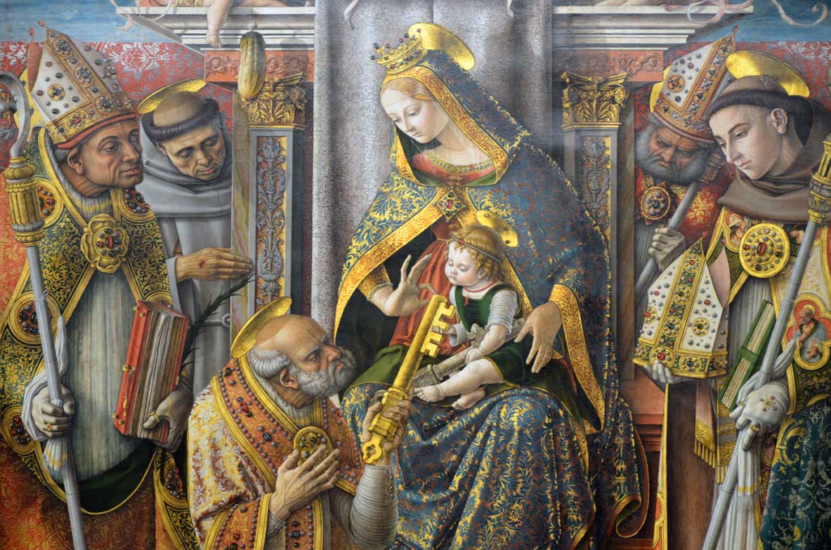 crivelli's delivery of the keys to saint peter at the gemäldegalerie