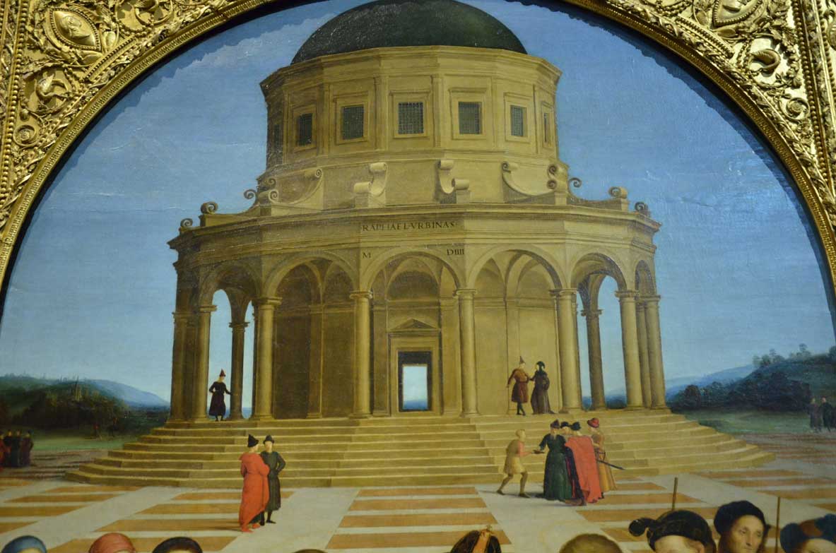 dettaglio dello sposalizio della vergine di raffaello