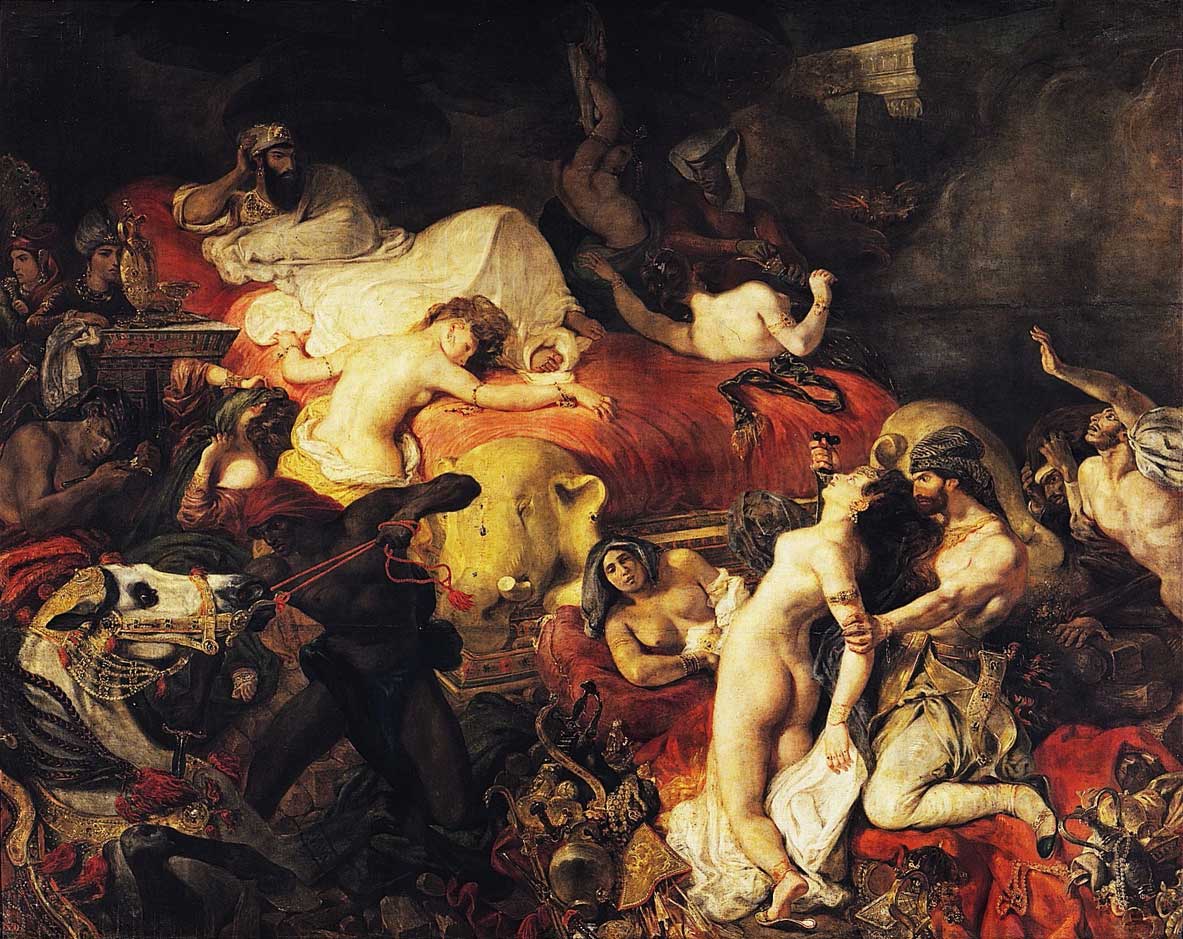 La morte di Sardanapalo di Eugène Delacroix, tratta da Byron