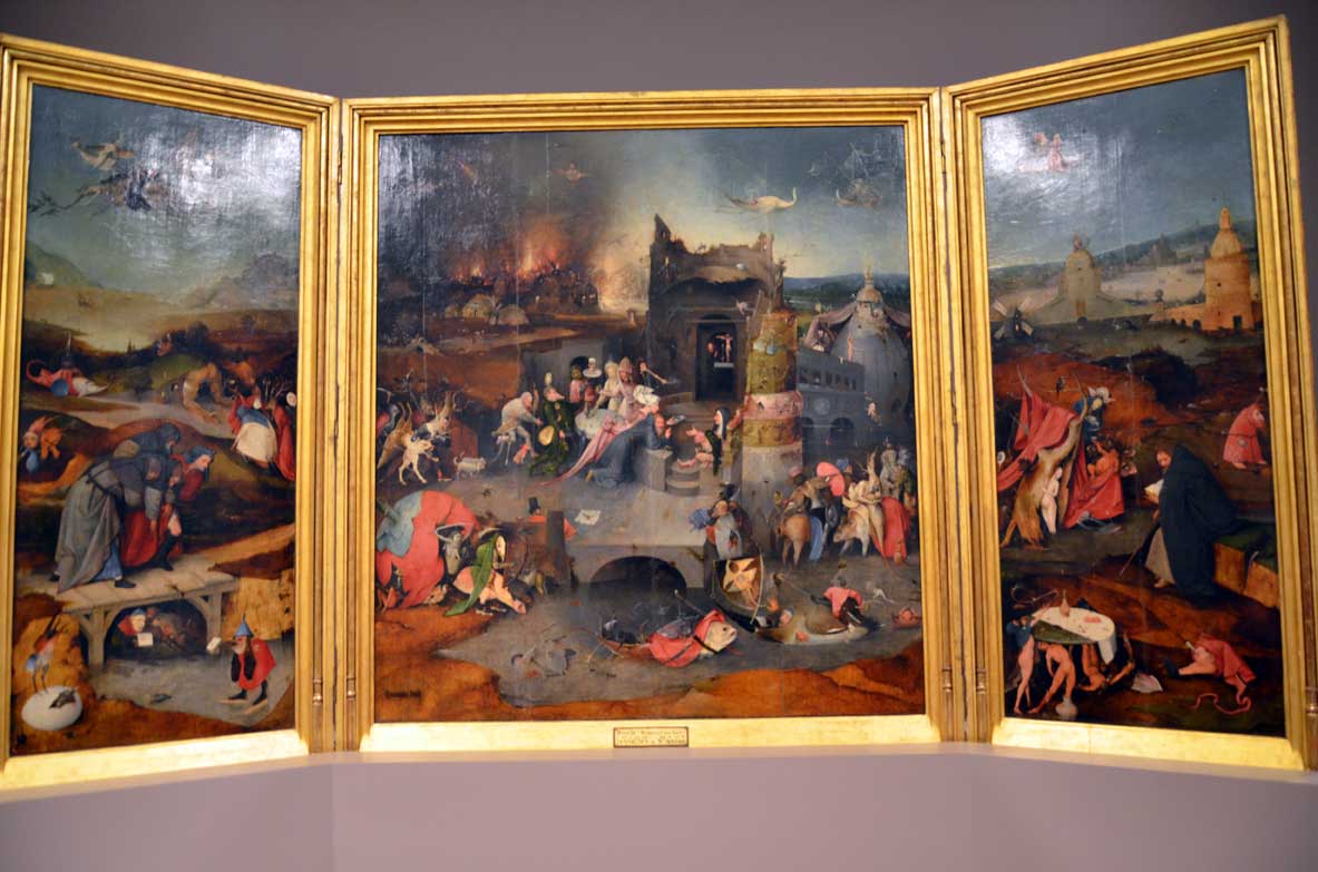 Triptyque des tentations de saint Antoine de Bosch au musée national d'art ancien à Lisbonne