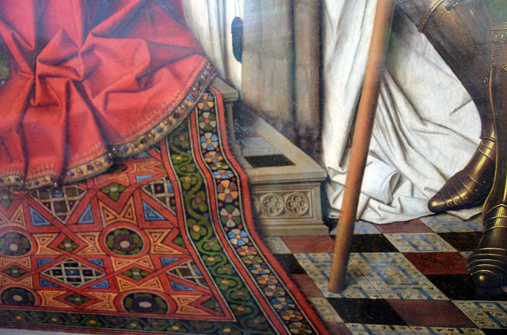 Détail de la peinture flamande de Van Eyck à Bruges