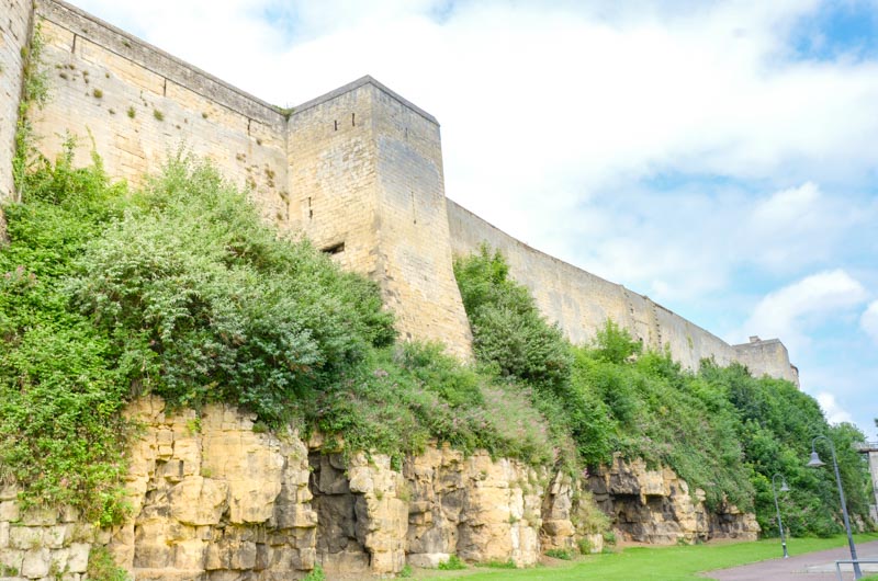the walls of the castle of William the conqueror in Caen