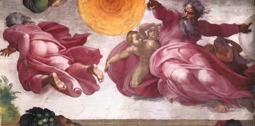 Dio divide la luce dalle tenebre cappella sistina michelangelo